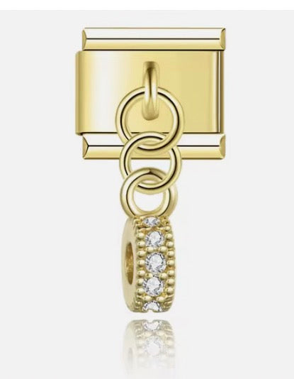 Gold Glitter Ring Pendant