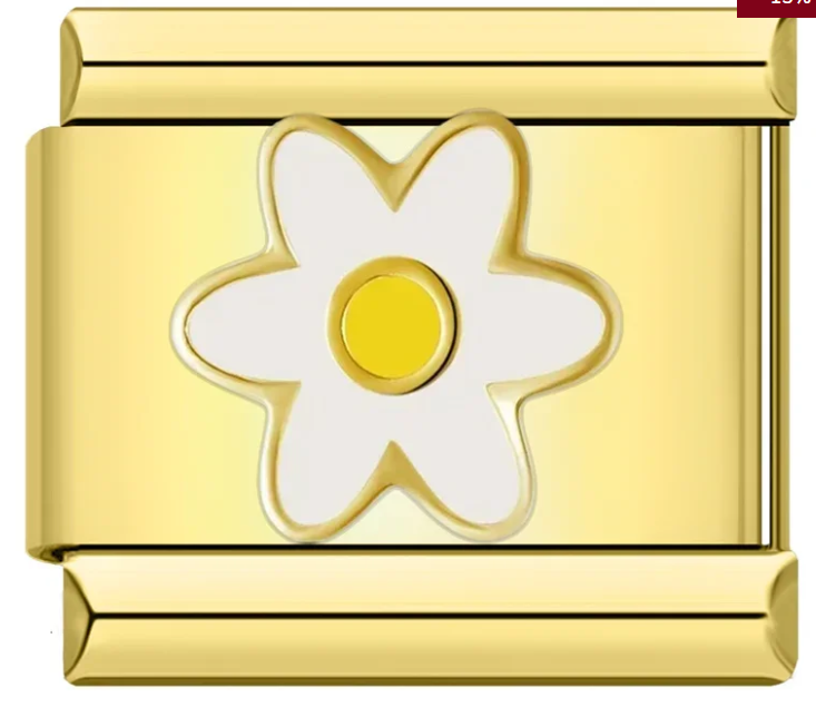 White Daisy on gold