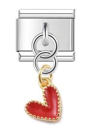 EDGE RED HEART ON SILVER